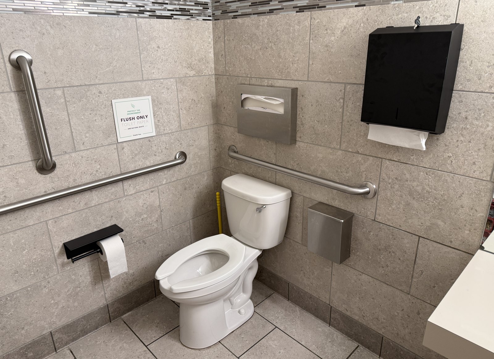 Restroom fixtures and dispensers installed by Zeemoro Property Services